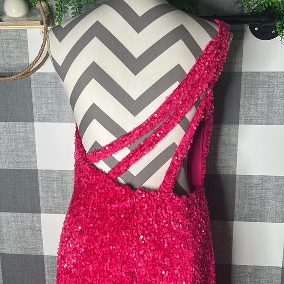 Hot Pink Sequined Dress - Picture 4 of 6
